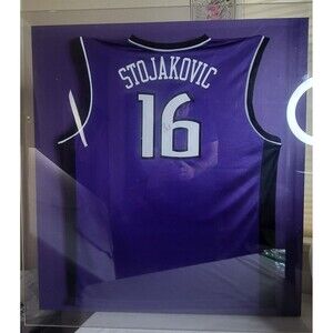 Vintage Peja Stojakovic Sacramento Kings Framed and Signed Jersey Rare